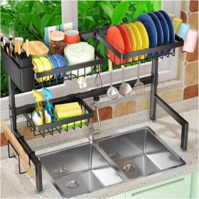 2-Tier Over The Sink Dish Drying Rack, Kitchen Large Dish Drying Rack Over The Sink, Suitable for Most Sinks, Effective Dish Drying
