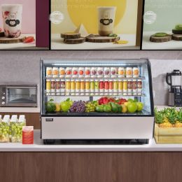 Refrigerated Display Case Bakery Display Fridge Case 5 Cu Ft/146L 2-Tier (Option: Silver)