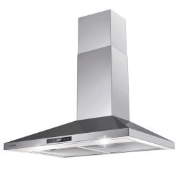 30 Inch Range Hood Wall Mounted 450 CFM Touch Panel Kitchen Stainless Steel Vented (Option: 30inch)