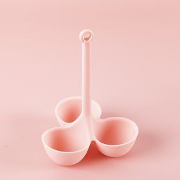 1pc; Egg Poacher; Silicone Egg Steamer Food Grade High Temperature Resistant Children's Food Supplement 3 Holes Steamed Egg Tray Convenient Boile (Color: Pink)