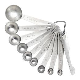 Measuring Spoons: U-Taste 18/8 Stainless Steel Measuring Spoons Set of 9 Piece: 1/16 tsp;  1/8 tsp;  1/4 tsp;  1/3 tsp;  1/2 tsp;  3/4 tsp;  1 ts (Type: 10 pieces)