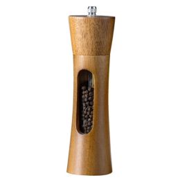 Pepper Grinder Pagoda-shaped Wooden Kitchen Pepper Mill (Color: Natural, Type: Single)